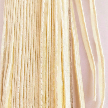 2mm Flanged Insertion Piping on 9mm Band, Off White Art Silk Trim, Cord piping Trim